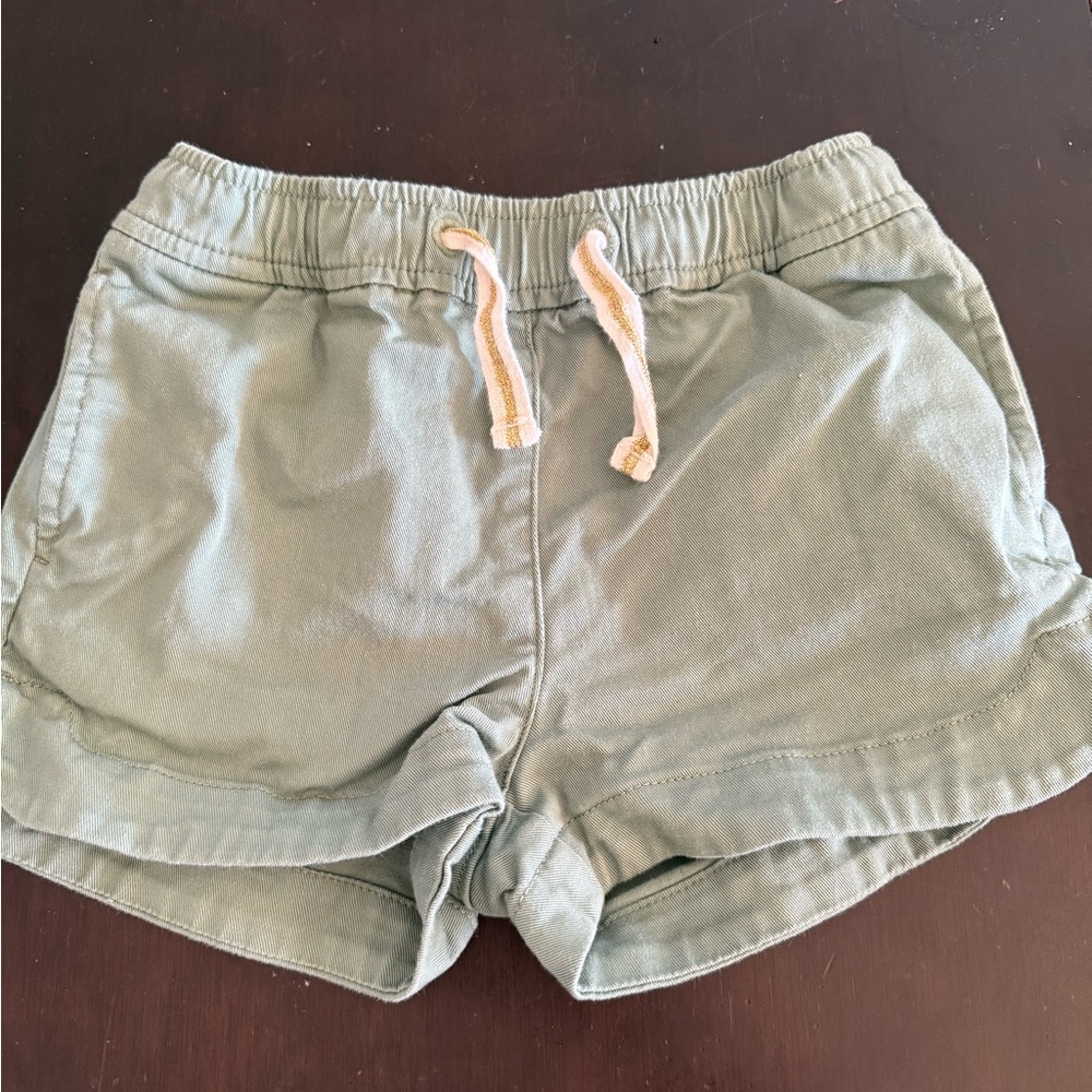 Girls' Sage Green Drawstring Shorts